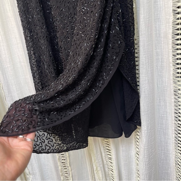 Alice + Olivia Rhea Beaded Party Cocktail Beaded Mini Little Black Dress Small - Picture 6 of 11